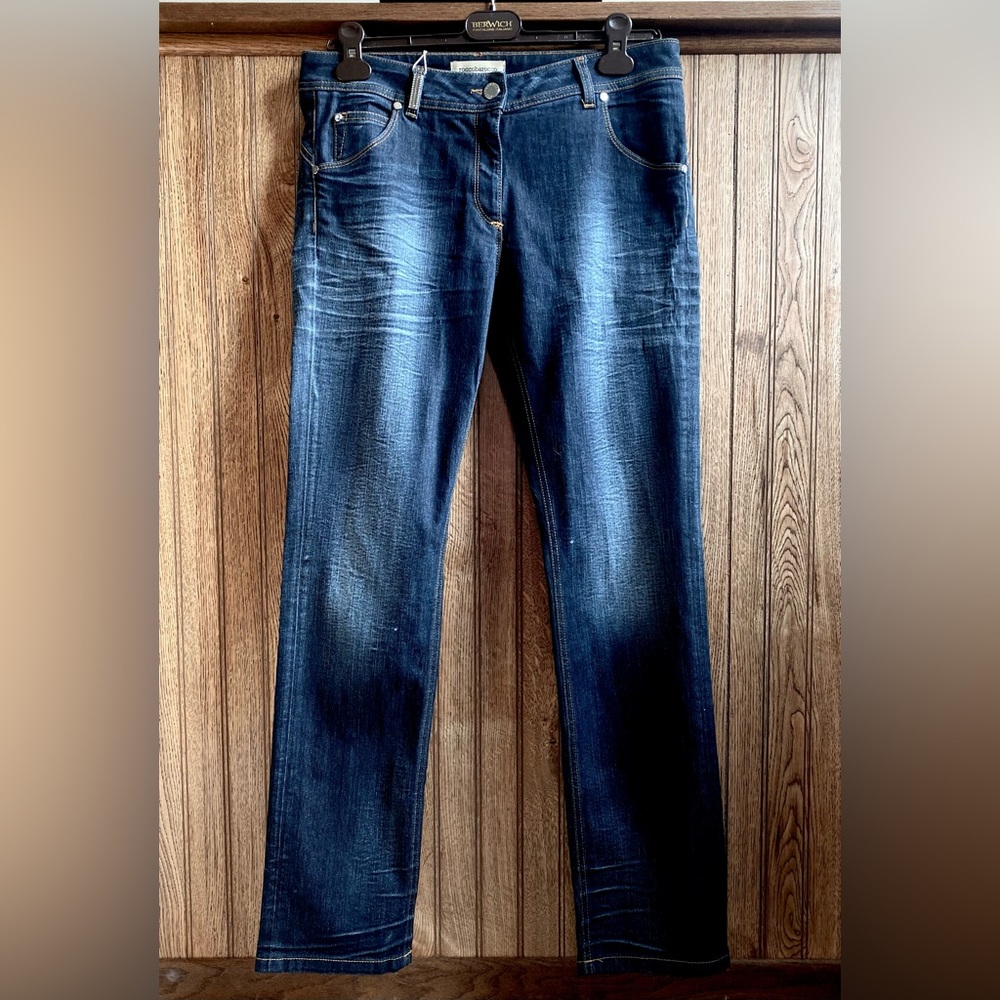 NWT Rocco Barocco Jeans Stonewashed  Dark Blue Denim size 46